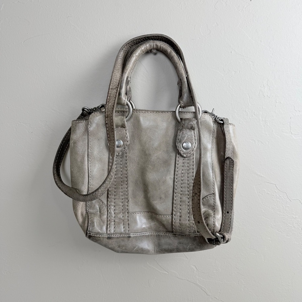 Frye‎ Melissa Leather Womens Strap Purse Shoulder Bag Gray